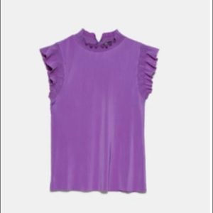 Zara Pleated Lilac Top